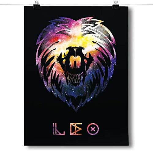 Inspired Posters - Cosmic Zodiac - Leo Decorative Wall Art Poster - Modern Home Decor - Motivational Posters - UV Print 8x10 Poster - Leo Canvas for men