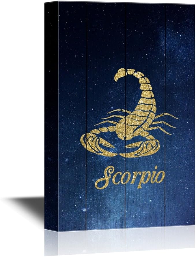 wall26 - Constellation Canvas Wall Art - Scorpio - Gallery Wrap Modern Home Art | Ready to Hang - 24x36 inches - Scorpio Canvas for men