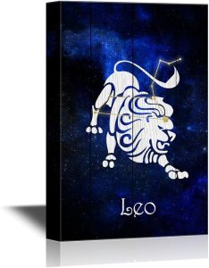 wall26 - 12 Zodiac Signs Constellation Canvas Wall Art - Leo - Gallery Wrap Modern Home Art | Ready to Hang - 24x36 inches - Leo Canvas for men