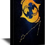 wall26 - Constellation Canvas Wall Art - Pisces - Gallery Wrap Modern Home Art | Ready to Hang - 12x18 inches - Pisces Canvas for men
