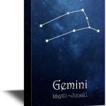 wall26 - 12 Zodiac Signs Constellation Canvas Wall Art - Gemini - Gallery Wrap Modern Home Art | Ready to Hang - 24x36 inches - Gemini Canvas for men