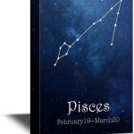 wall26 - 12 Zodiac Signs Constellation Canvas Wall Art - Pisces - Gallery Wrap Modern Home Art | Ready to Hang - 12x18 inches - Pisces Canvas for men
