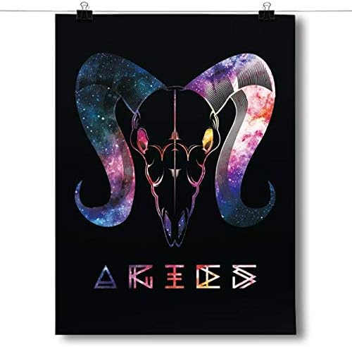 Inspired Posters - Cosmic Zodiac - Aries Decorative Wall Art Poster - Modern Home Decor - Motivational Posters - UV Print 8x10 Poster - Aries Poster for men