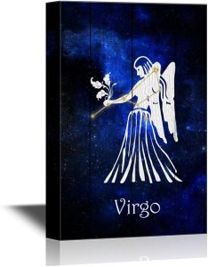 wall26 - 12 Zodiac Signs Constellation Canvas Wall Art - Virgo - Gallery Wrap Modern Home Art | Ready to Hang - 12x18 inches - Virgo Poster for men