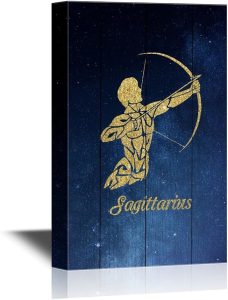 wall26 - Constellation Canvas Wall Art - Sagittarius - Gallery Wrap Modern Home Art | Ready to Hang - 12x18 inches - Sagittarius Home Decor for men