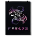 Inspired Posters - Cosmic Zodiac - Pisces Decorative Wall Art Poster - Modern Home Decor - Motivational Posters - UV Print 8x10 Poster - Pisces Canvas for men