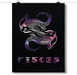 Inspired Posters - Cosmic Zodiac - Pisces Decorative Wall Art Poster - Modern Home Decor - Motivational Posters - UV Print 8x10 Poster - Pisces Canvas for men