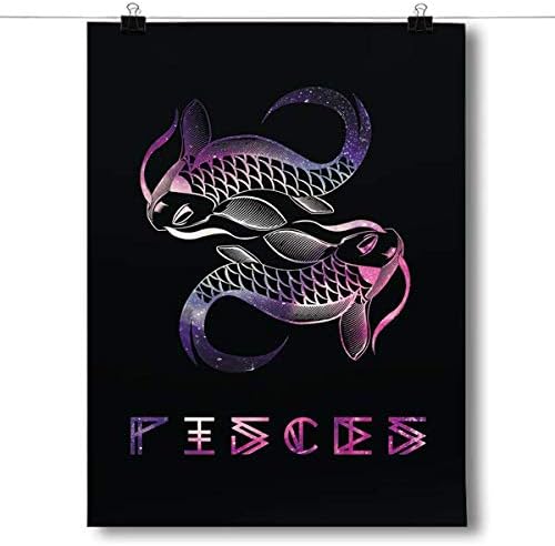 Inspired Posters - Cosmic Zodiac - Pisces Decorative Wall Art Poster - Modern Home Decor - Motivational Posters - UV Print 8x10 Poster - Pisces Canvas for men