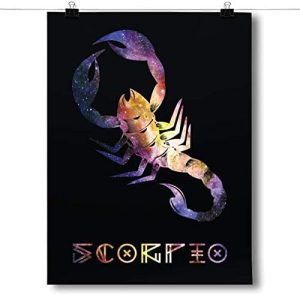 Inspired Posters - Cosmic Zodiac - Scorpio Decorative Wall Art Poster - Modern Home Decor - Motivational Posters - UV Print 8x10 Poster - Scorpio Canvas for men