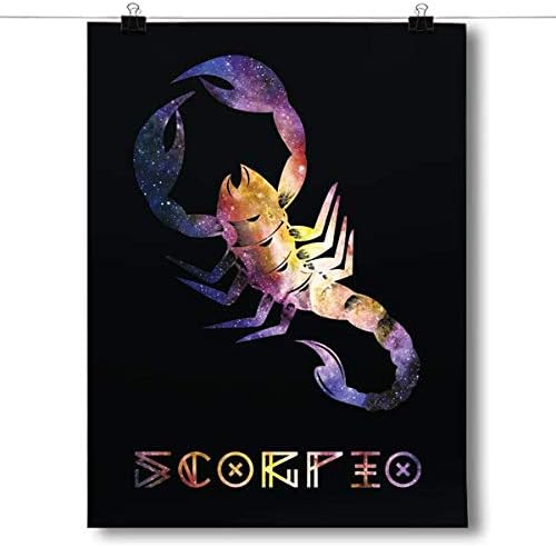 Inspired Posters - Cosmic Zodiac - Scorpio Decorative Wall Art Poster - Modern Home Decor - Motivational Posters - UV Print 8x10 Poster - Scorpio Canvas for men