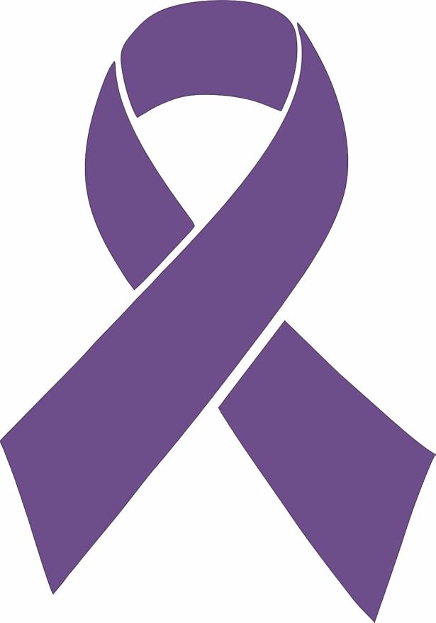 Cancer Angel Awareness Ribbon - Die Cut Vinyl Window Decal/Sticker for Car/Truck (Purple) - Cancer Car Accessories for men
