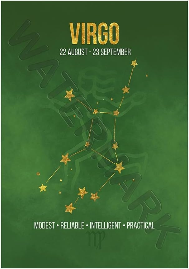 Wee Blue Coo LTD Zodiac Star Sign Birthday Astrology Virgo Wall Art Print F12X11661 - Virgo Poster for men