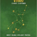 Wee Blue Coo Zodiac Star Sign Birthday Astrology Virgo Art Print Poster HP3076 - Virgo Poster for men