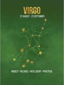 Wee Blue Coo Zodiac Star Sign Birthday Astrology Virgo Art Print Poster HP3076 - Virgo Poster for men