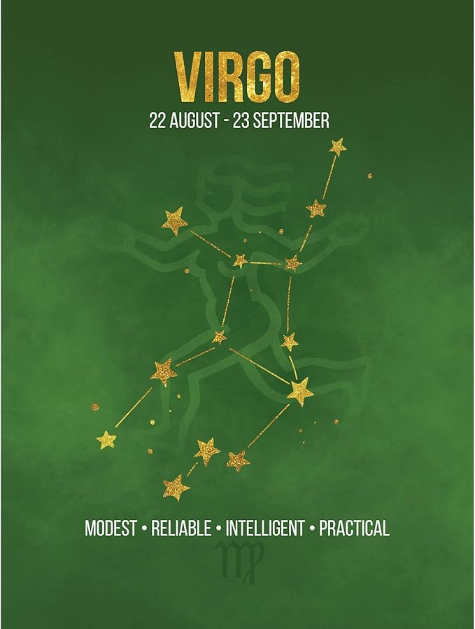 Wee Blue Coo Zodiac Star Sign Birthday Astrology Virgo Art Print Poster HP3076 - Virgo Poster for men