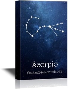 wall26 - 12 Zodiac Signs Constellation Canvas Wall Art - Scorpio - Gallery Wrap Modern Home Art | Ready to Hang - 16x24 inches - Scorpio Canvas for men