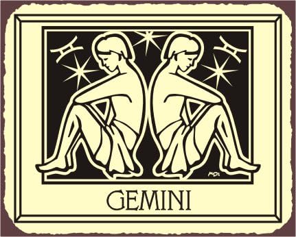 Gemini Zodiac Astrology Vintage Metal Art Retro Tin Sign - Gemini Canvas for men