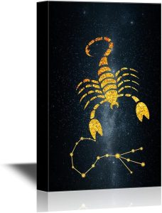 wall26 - Constellation Canvas Wall Art - Scorpio - Gallery Wrap Modern Home Art | Ready to Hang - 12x18 inches - Scorpio Canvas for men