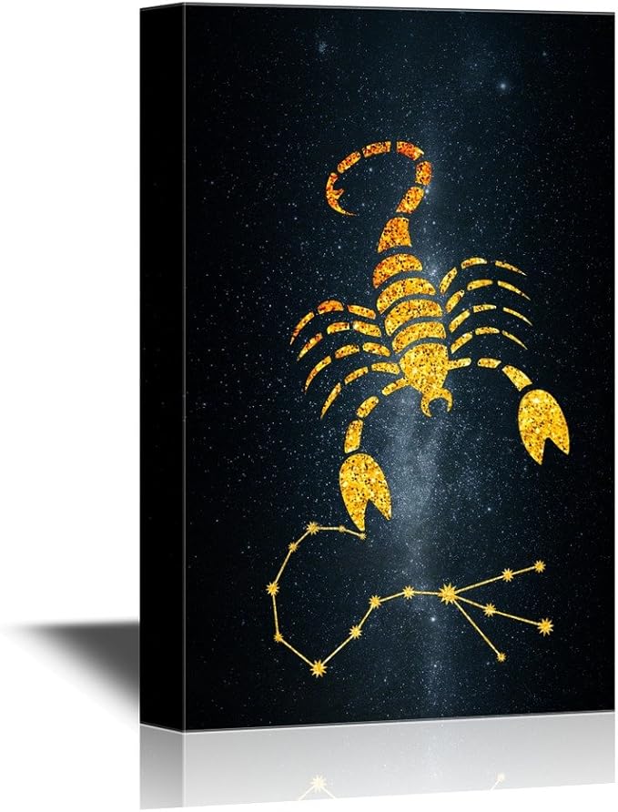 wall26 - Constellation Canvas Wall Art - Scorpio - Gallery Wrap Modern Home Art | Ready to Hang - 12x18 inches - Scorpio Canvas for men