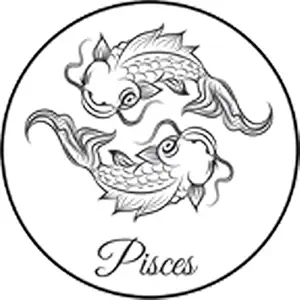 Pretty Delicate Horoscope Astrology Sign Cartoon Icon Vinyl Decal Sticker (4" Wide, Pisces) - Pisces Car Accessories for men