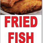 Fried Fish Plate Red Food Bar Restaurant Food Truck Decal Sticker Store Sign - 4.5 x 12 inches - Pisces for men