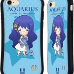 Head Case Designs Aquarius Kawaii Zodiac Signs Hybrid Case Compatible with Apple iPhone 7/8 / SE 2020 & 2022 - Aquarius Phone Case for men