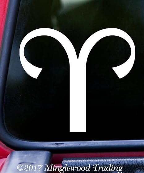 Minglewood Trading Aries Vinyl Decal Sticker 5" x 4.5" Astrology Zodiac Sign Fire Ram - - Burgundy - Aries Sticker for men
