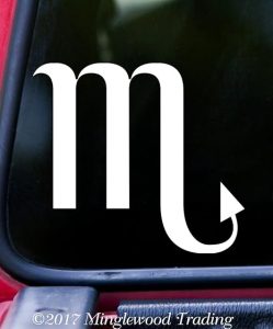 Minglewood Trading Scorpio Vinyl Decal Sticker 5" x 4.5" Astrology Zodiac Sign Water The Scorpion - - Yellow - Scorpio Sticker for men