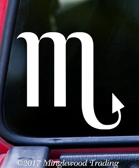 Minglewood Trading Scorpio Vinyl Decal Sticker 5" x 4.5" Astrology Zodiac Sign Water The Scorpion - - Yellow - Scorpio Sticker for men