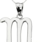 .925 Sterling Silver Scorpio Zodiac Astrological Sign Charm Personalized Pendant Necklace, 18" - Scorpio Accessories for men