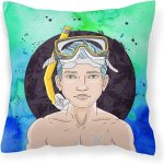 Caroline's Treasures BB7316PW1818 Pisces Zodiac Sign Fabric Decorative Pillow Machine Washable, Indoor Outdoor Decorative Pillow for Couch, Bed or Patio, 18Hx18W - Pisces Pillow for men