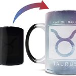 Morphing Mugs Birthday Zodiac Sign - Taurus Heat Sensitive Mug – Image revealed when HOT liquid is added - One 11oz Ceramic Mug - Taurus for men