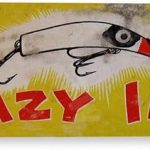 Tinworld Tin Sign: Lazy IKE Fishing Lure Retro Rustic Fishing Fish Bait Tackle Marina Shop Cave B629 - Pisces Home Decor for men