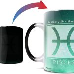 Morphing Mugs Birthday Zodiac Sign - Pisces Heat Sensitive Mug – Image revealed when HOT liquid is added - One 11oz Ceramic Mug - Pisces for men