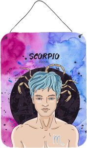 Caroline's Treasures BB7324DS1216 Scorpio Zodiac Sign Wall or Door Hanging Prints Aluminum Metal Sign Kitchen Wall Bar Bathroom Plaque Home Decor Front Door Plaque, 12x16, Multicolor - Scorpio Products for men