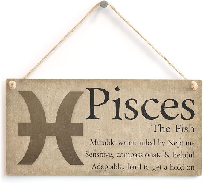 Meijiafei Pisces The Fish - Beautiful Spiritual Gift Astrology Sign of The Zodiac Plaque - Pisces Canvas for men