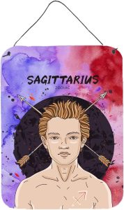 Caroline's Treasures BB7325DS1216 Sagittarius Zodiac Sign Wall or Door Hanging Prints Aluminum Metal Sign Kitchen Wall Bar Bathroom Plaque Home Decor Front Door Plaque, 12x16, Multicolor - Sagittarius Home Decor for men