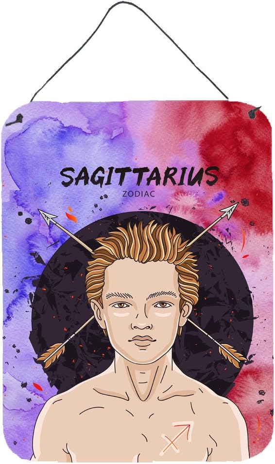 Caroline's Treasures BB7325DS1216 Sagittarius Zodiac Sign Wall or Door Hanging Prints Aluminum Metal Sign Kitchen Wall Bar Bathroom Plaque Home Decor Front Door Plaque, 12x16, Multicolor - Sagittarius Home Decor for men