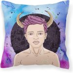 Caroline's Treasures BB7318PW1818 Taurus Zodiac Sign Fabric Decorative Pillow Machine Washable, Indoor Outdoor Decorative Pillow for Couch, Bed or Patio, 18Hx18W - Taurus Pillow for men