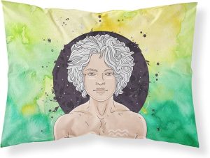 Caroline's Treasures BB7315PILLOWCASE Aquarius Zodiac Sign Fabric Standard Pillowcase Lightweight Super Soft Easy Care Decorative Artwork Pillowcase, Standard - Aquarius Pillow for men