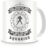 Bad Bananas All are Created Equal - Aquarius (Zodiac Sign) - Ceramic Coffee Mug (11oz) - Horoscope, January/February Birthday Gifts - Aquarius Mug for men