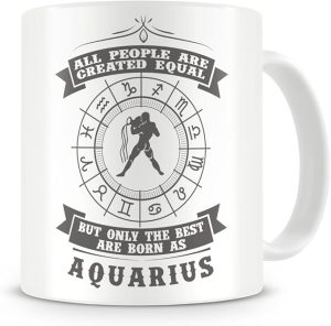 Bad Bananas All are Created Equal - Aquarius (Zodiac Sign) - Ceramic Coffee Mug (11oz) - Horoscope, January/February Birthday Gifts - Aquarius Mug for men
