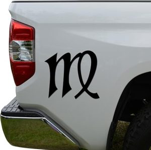 Rosie Decals Horoscope Symbol Virgo Die Cut Vinyl Decal Sticker For Car Truck Motorcycle Window Bumper Wall Decor Size- [8 inch/20 cm] Wide Color- Matte White - Virgo Car Floor Mat for men