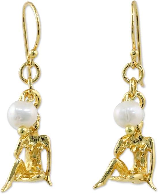 NOVICA - Virgo Earrings for men