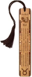 Taurus Zodiac Astrological Sign Handmade Engraved Wooden Bookmark - Made in USA - Also Available Personalized - Taurus for men
