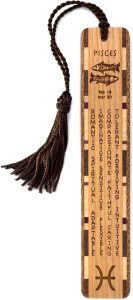 Pisces Zodiac Astrological Sign Handmade Engraved Wooden Bookmark - Made in USA - Also Available Personalized - Pisces for men
