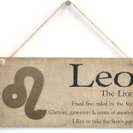 Meijiafei Leo The Lion - Beautiful Spiritual Gift Astrology Sign of the Zodiac Plaque 10"x5" - Pisces Home Decor for men