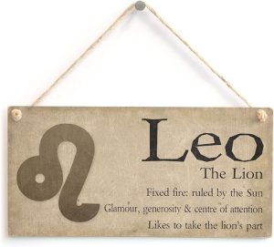 Meijiafei Leo The Lion - Beautiful Spiritual Gift Astrology Sign of the Zodiac Plaque 10"x5" - Pisces Home Decor for men