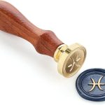 Wax Seal Stamper, VOOSEYHOME Horoscope Pisces Sign of Zodiac Stamp with Rosewood Handle Decorating on Packing Invitation Envelope Letter Sealer Card Book Parcel for Birthday Themed Party Signature - Pisces for men