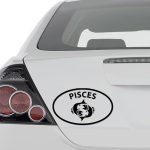 Horoscope Symbol Pisces for Car Truck Motorcycle Windows Bumper Laptop Home Wall Decor Vinyl Sticker Decal - Size [8 in/20 cm] Wide Color- Matte Black - Pisces Car Accessories for men